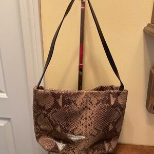 Snakeskin Patterned Leather handbag